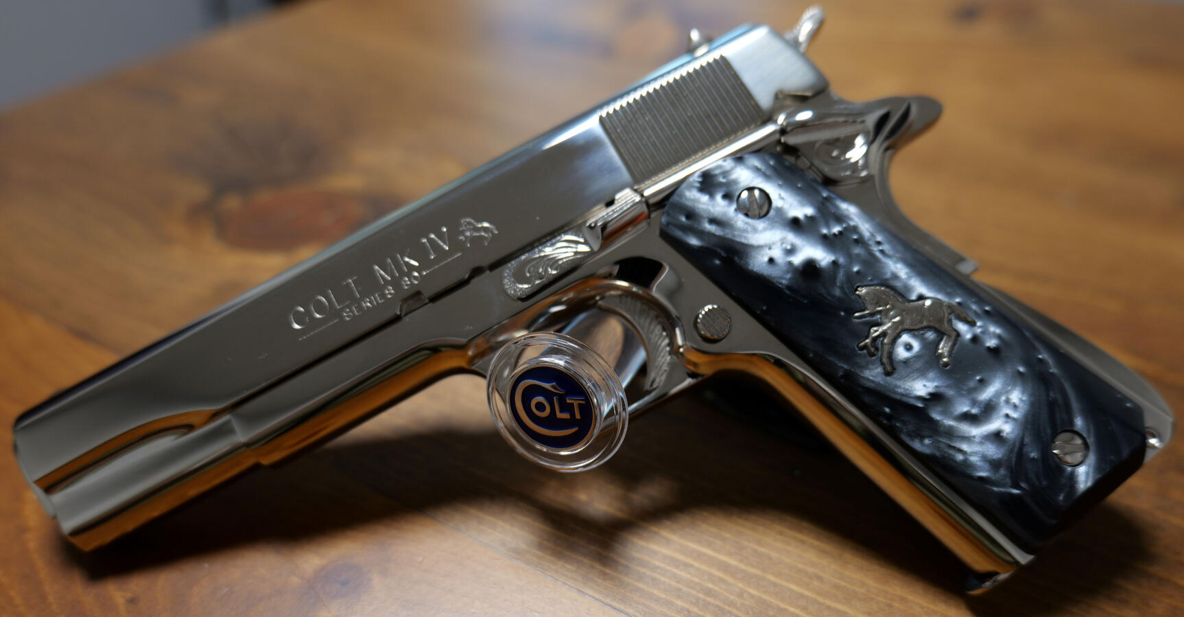 Colt 38 Super MKIV Engraved Accents